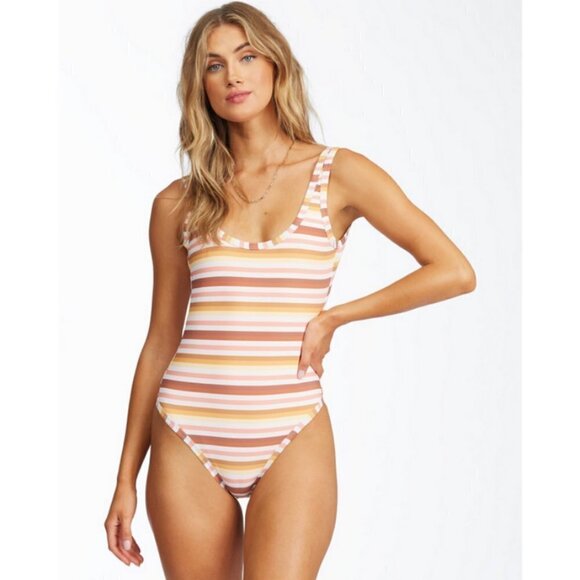 💕BILLABONG💕 Ray Of Gold One-Piece Swimsuit ~ Striped XL NWT - Picture 2 of 12